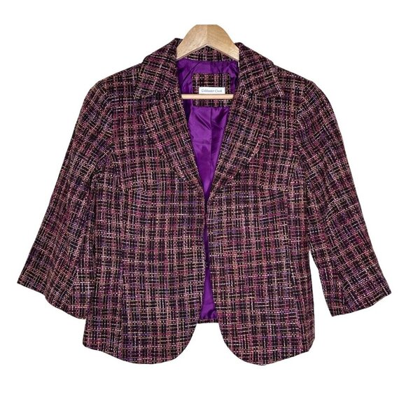 Coldwater Creek Wool Blend Blazer Womens Size 10 Lined Tweed Multicolor Jacket - Picture 1 of 10